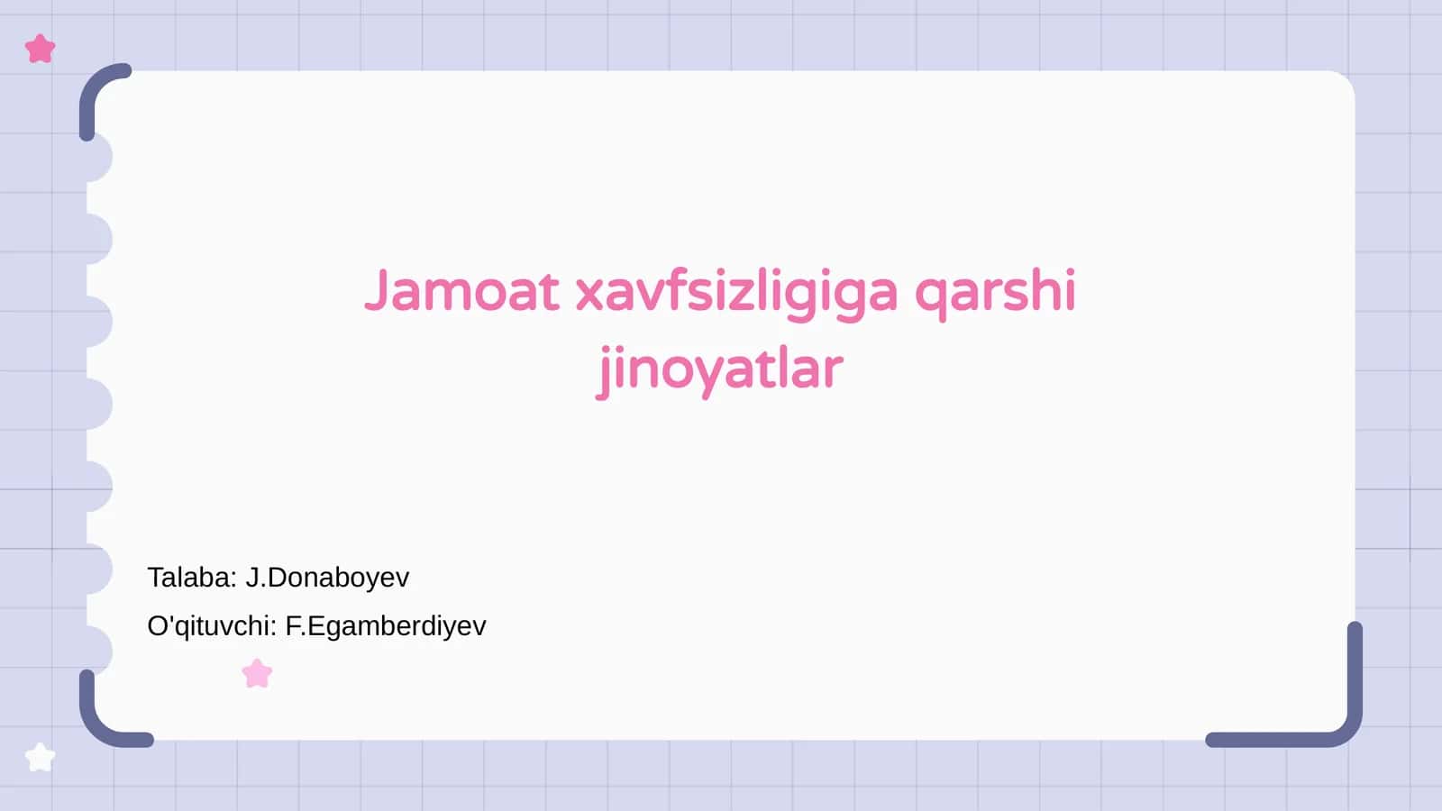 Jamoat xavfsizligiga qarshi jinoyatlar 1