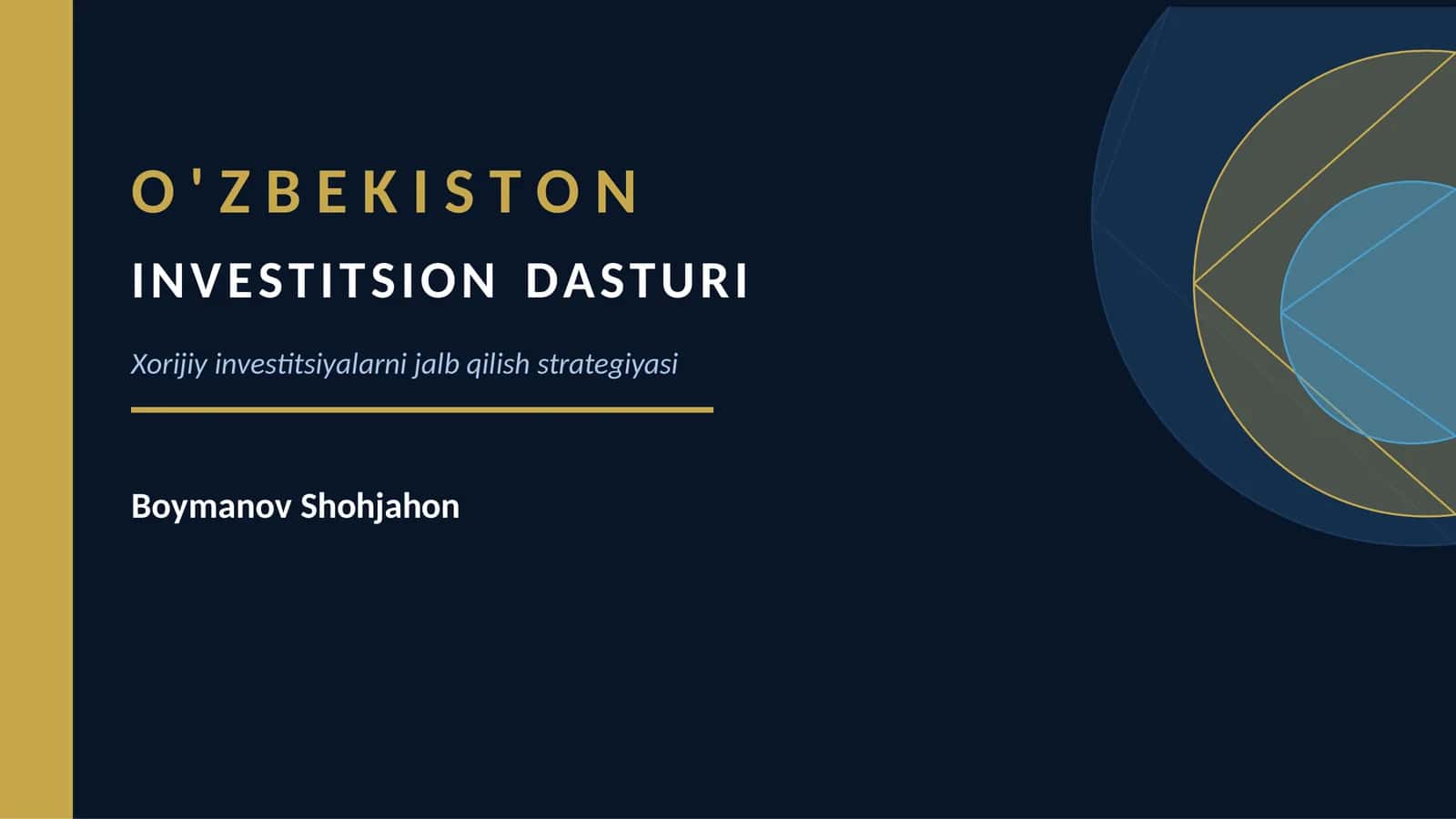 Xorijiy investitsiyalarni jalb qilish strategiyasi 1