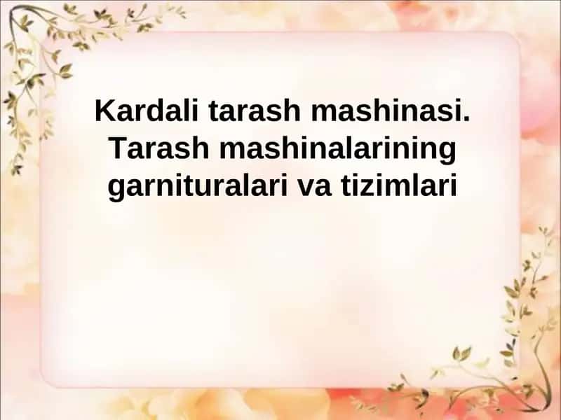 Kаrdаli tarash mashinasi 1