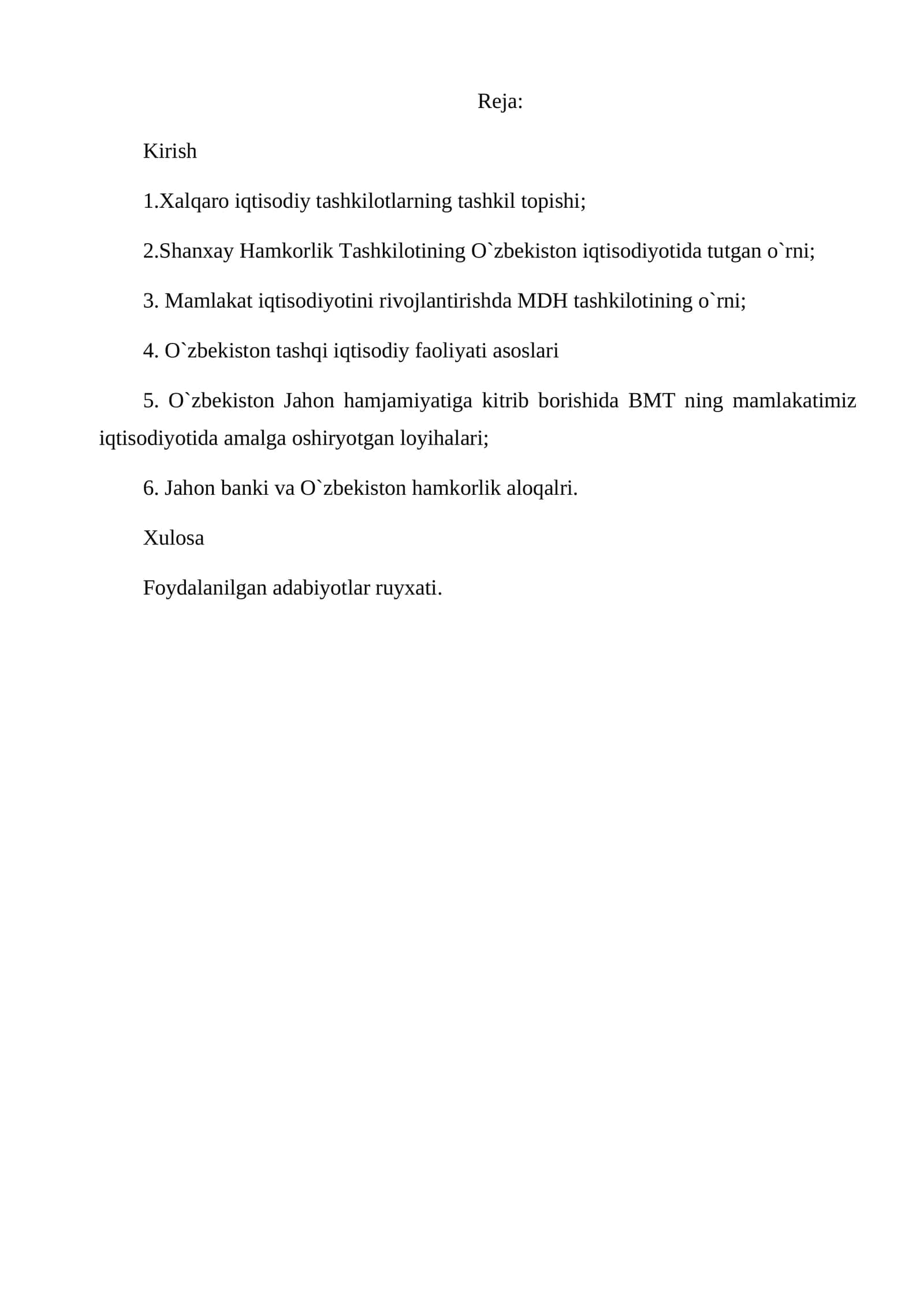Xalqaro iqtisodiy tashkilotlarning tashkil topishi 1