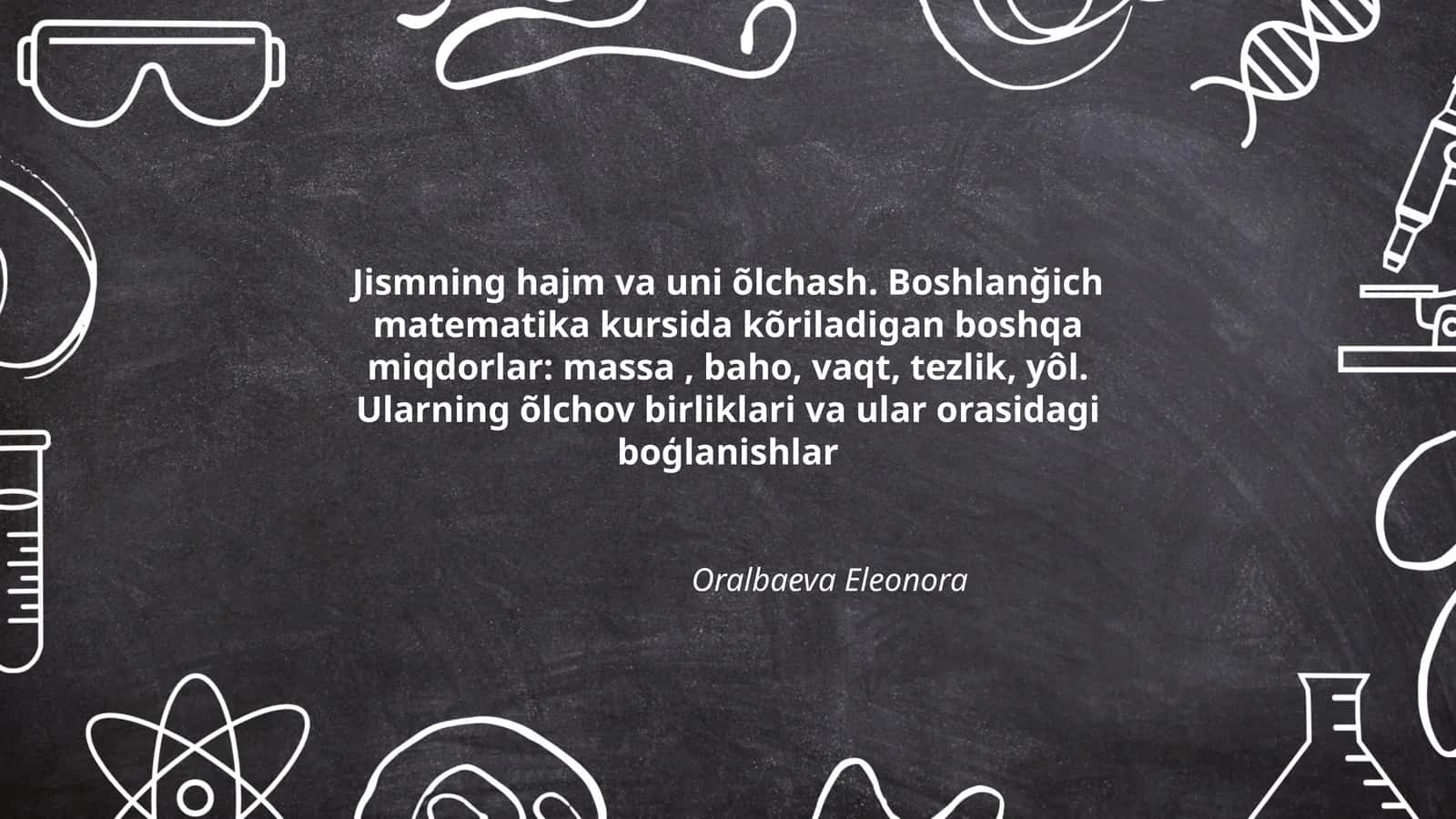 Jismning hajm va uni õlchash 1
