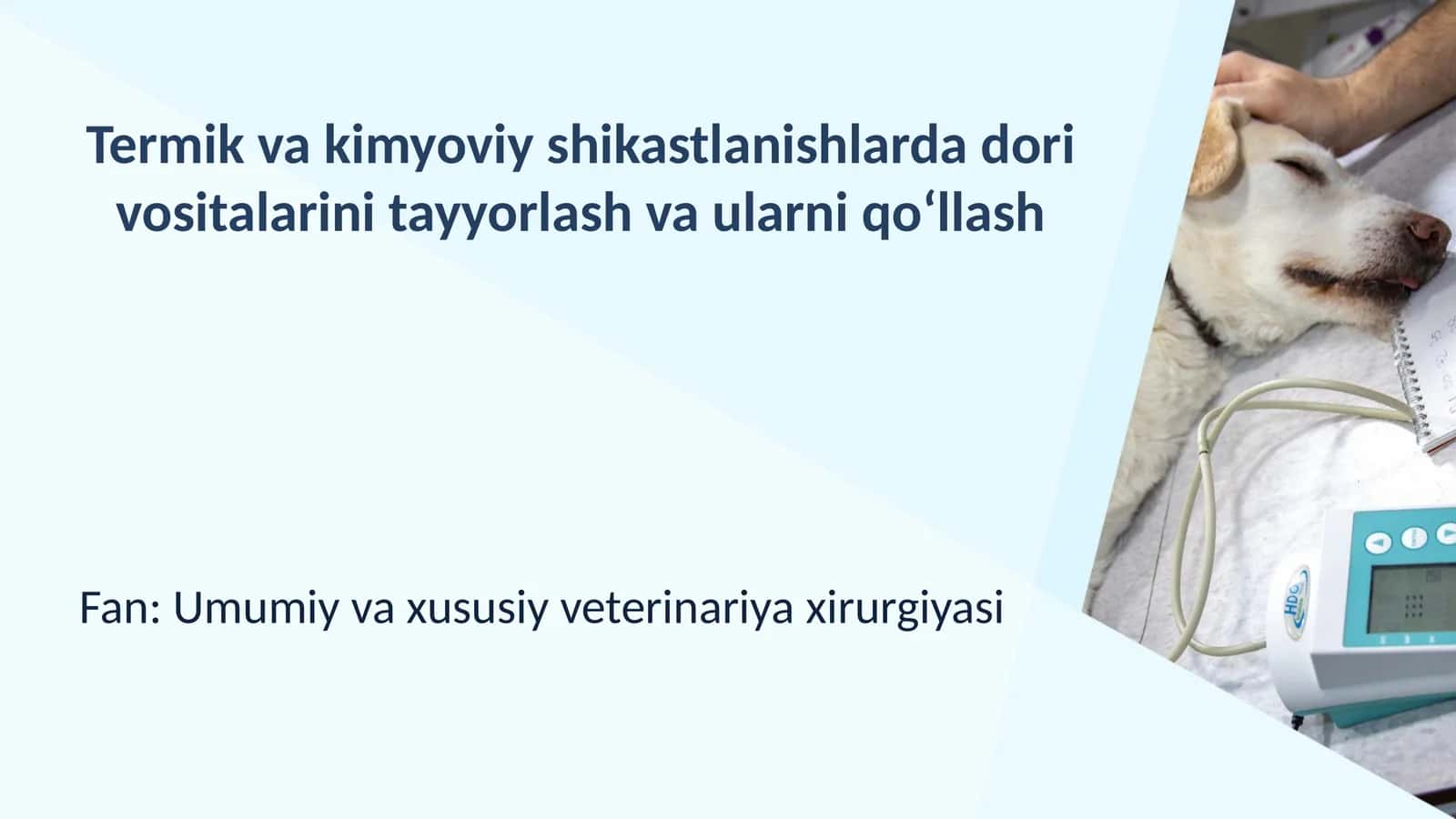 Termik va kimyoviy shikastlanishlarda dori vositalarini tayyorlash 1