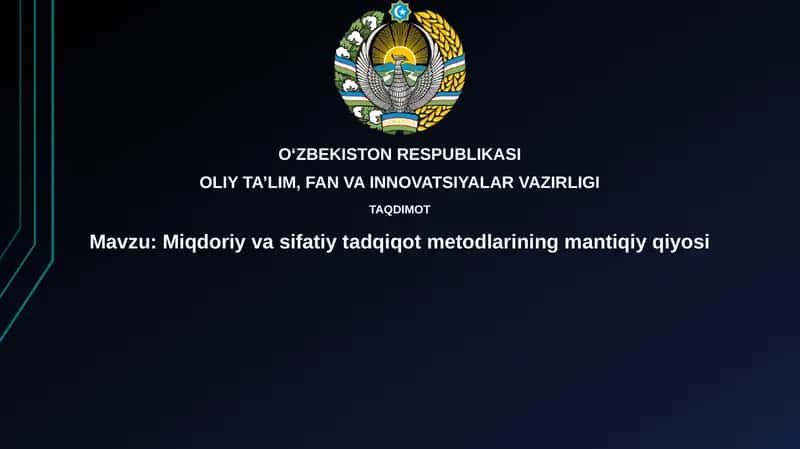 Miqdoriy va sifatli tadqiqot metodlarining mantiqiy qiyosi 1