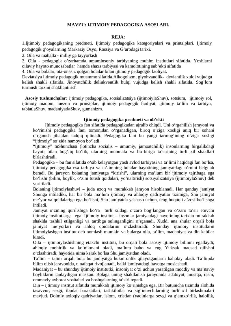 IJTIMOIY PEDAGOGIKA ASOSLARI 1