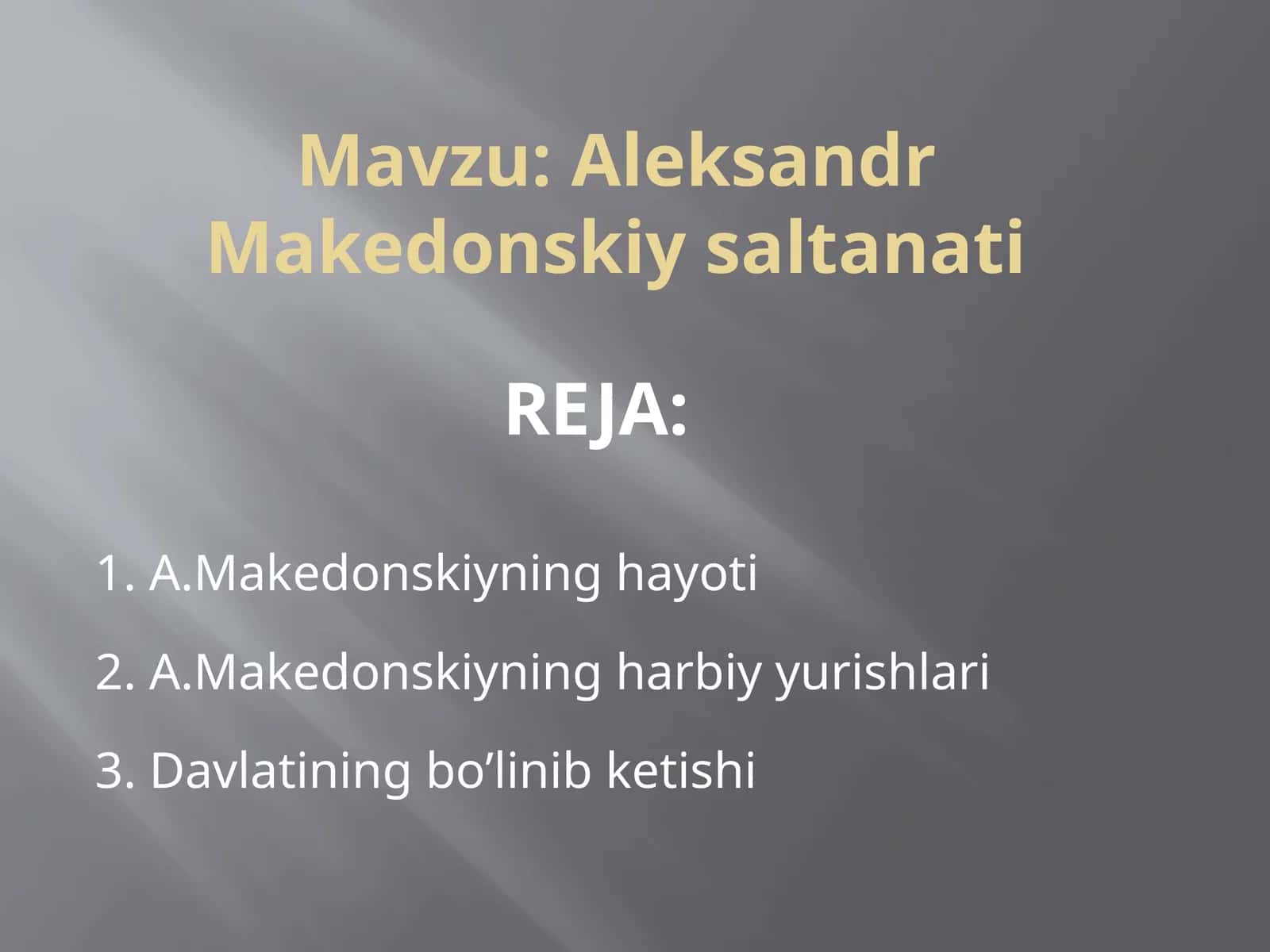 Aleksandr Makedonskiy saltanati 1