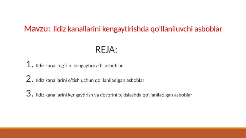 Ildiz kanallarini kengaytirishda qo’llaniluvchi asboblar 1