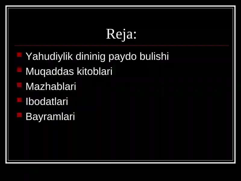 Yahudiylik dinini paydo bulishi