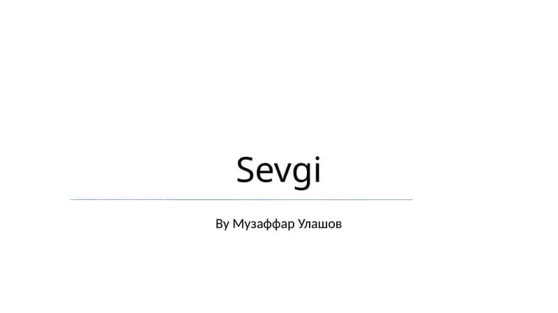 Sevgi 1