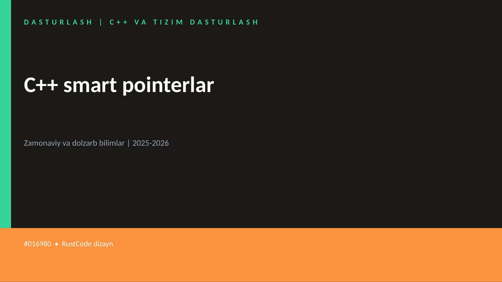C++ VA TIZIM DASTURLASH 1