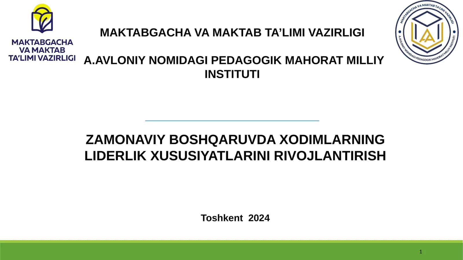 ZAMONAVIY BOSHQARUVDA XODIMLARNING LIDERLIK XUSUSIYATLARINI RIVOJLANTIRISH 1