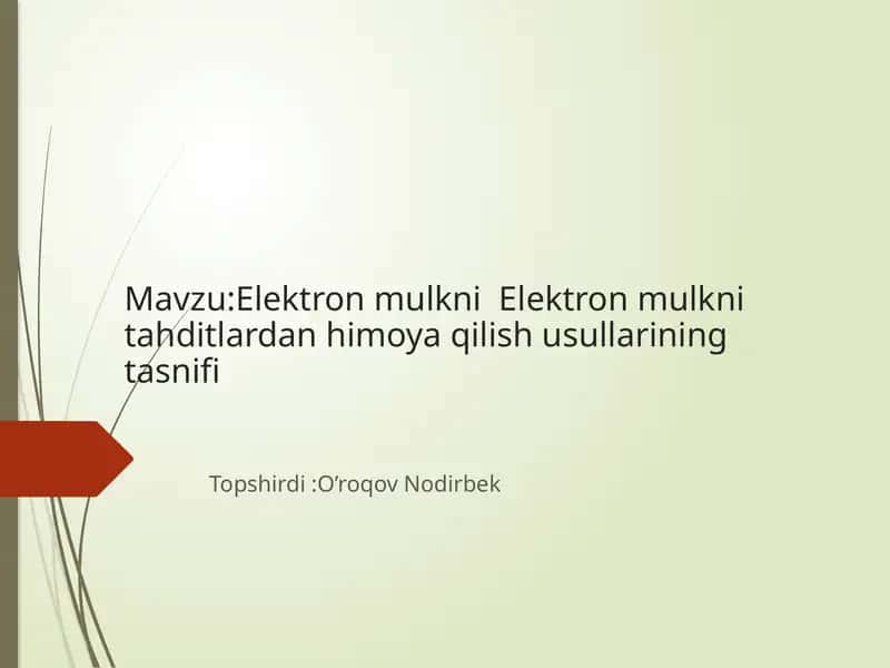 Elektronmulkni Elektronmulknitahditlardanhimoya qilish usullarining tasnifi 1