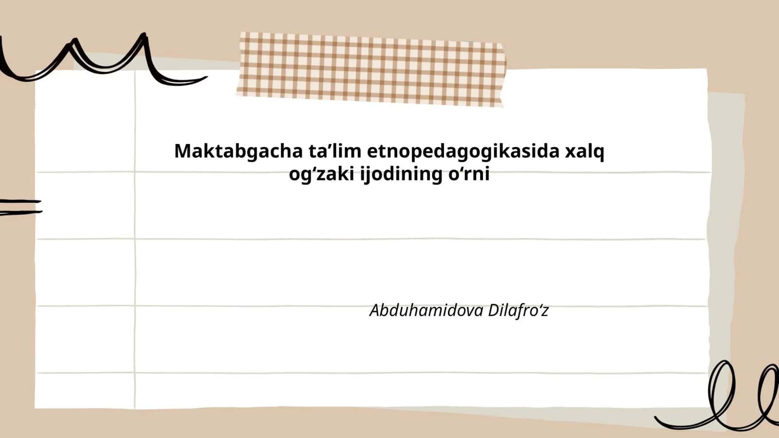 Maktabgacha ta’lim etnopedagogikasida xalq og‘zaki ijodining o‘rni 1