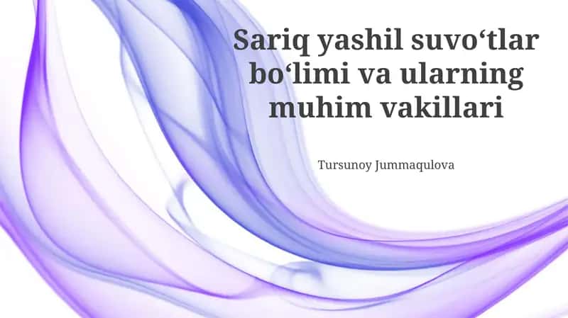Yashil suv oʻtlari bo'limlari 1