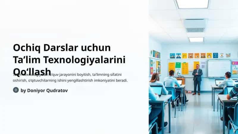 Ochiq Darslar uchun Ta’lim Texnologiyalari 1