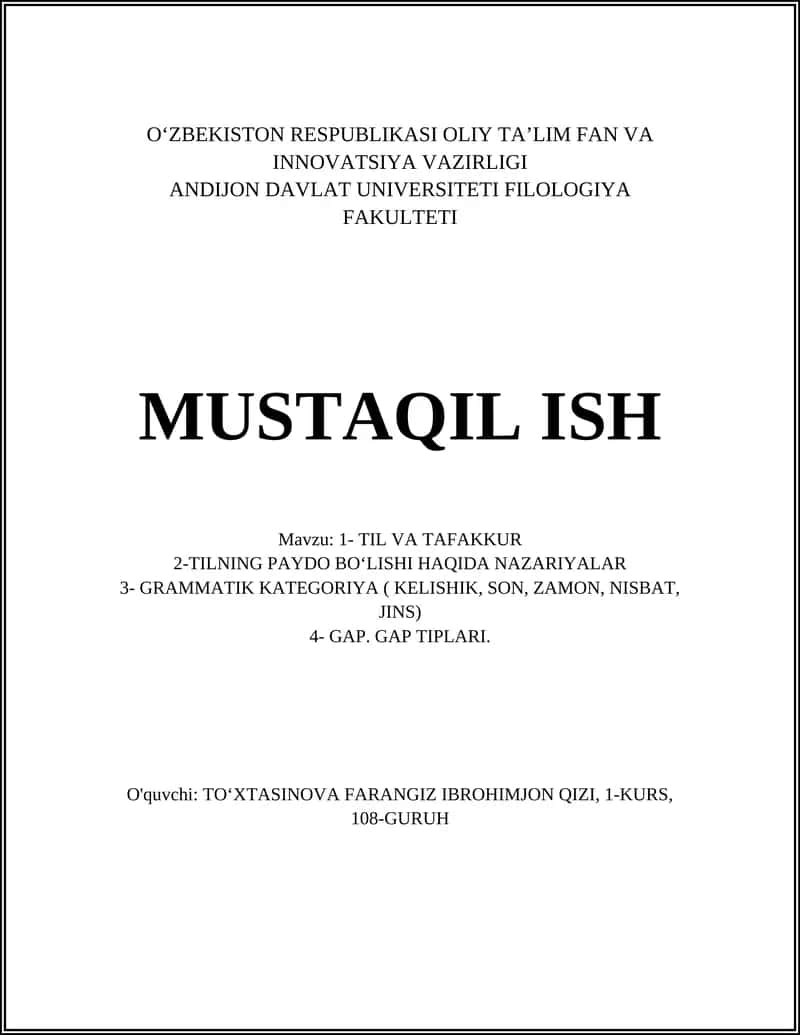 TIL VA TAFAKKUR 1