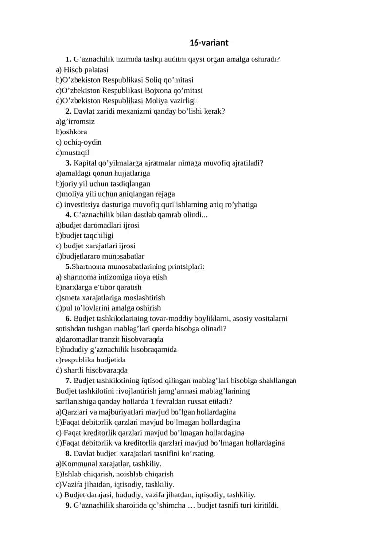 G’aznachilik tizimida tashqi audit 1