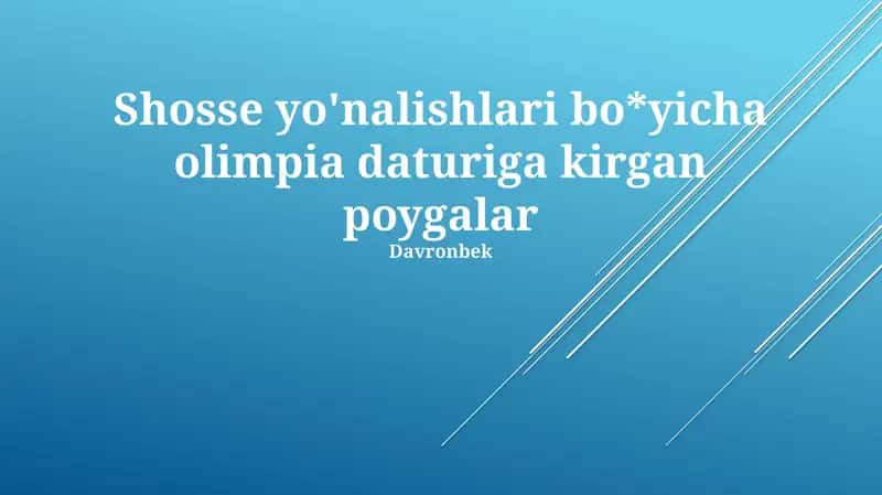 Velosiped sporti Olimpiya o'yinlariga 1896-yilda kiritilgan bo'lib 1