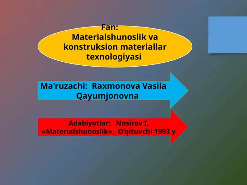 Ranglimetallar va ular asosidagi qotishmalar 1