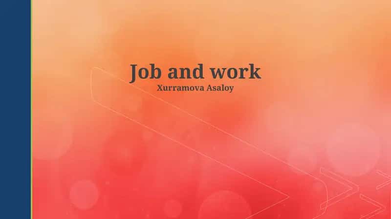 Job and Work 1