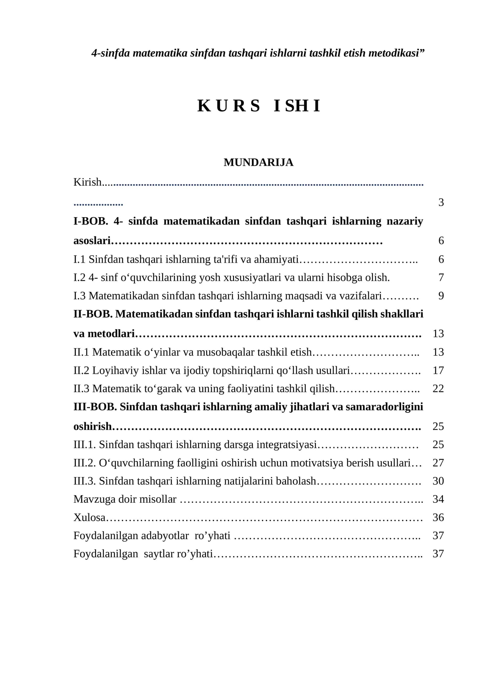 4-sinfda matematika sinfdan tashqari ishlarni tashkil etish metodikasi 1