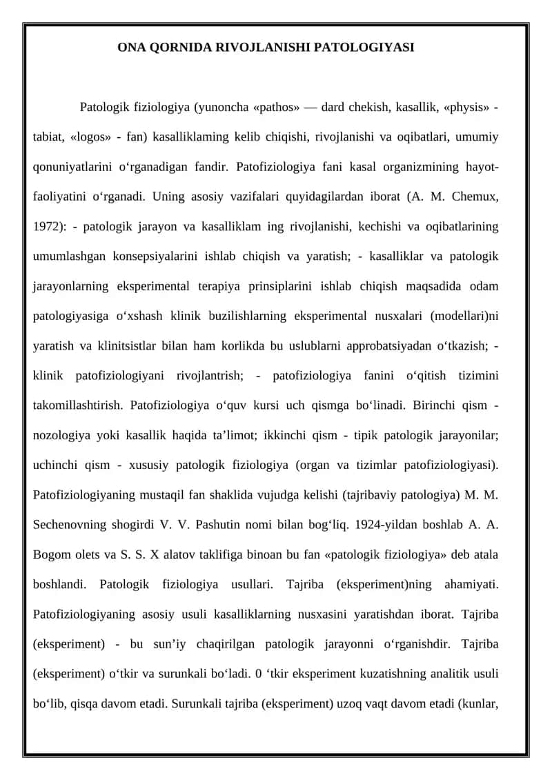 Patologik Fiziologiya 1