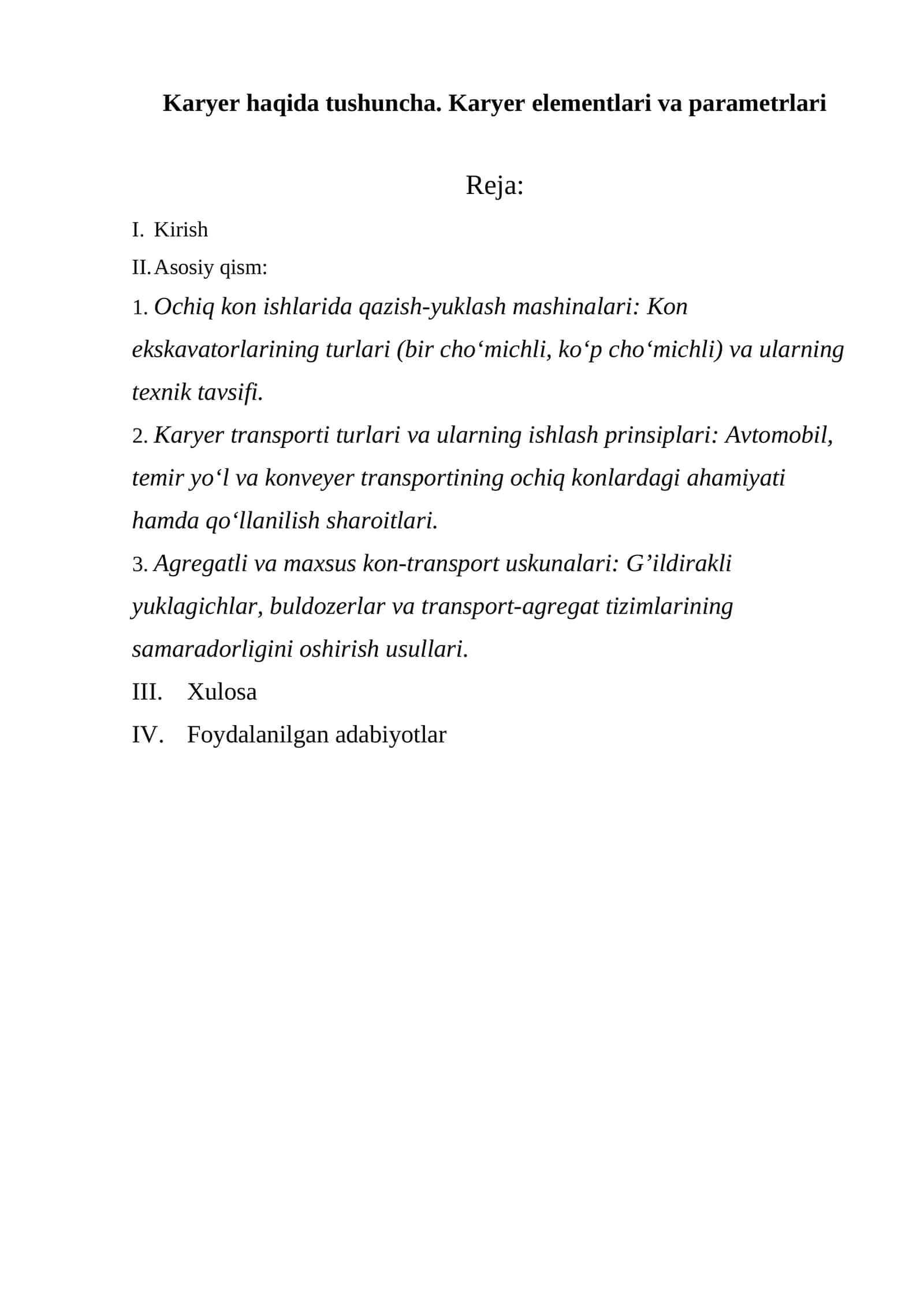 Karyer haqida tushuncha. Karyer elementlari va parametrlari 1