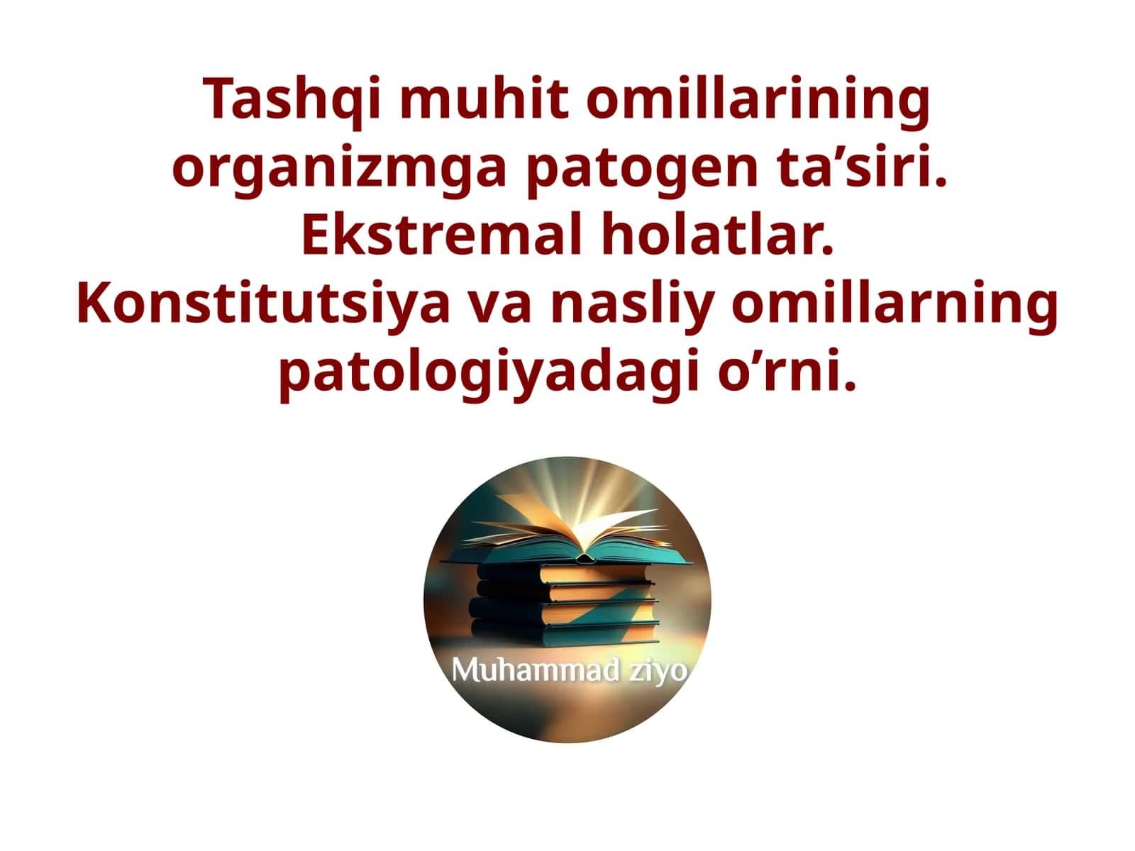 Tashqi muhit omillari va organizmga ta'siri 1