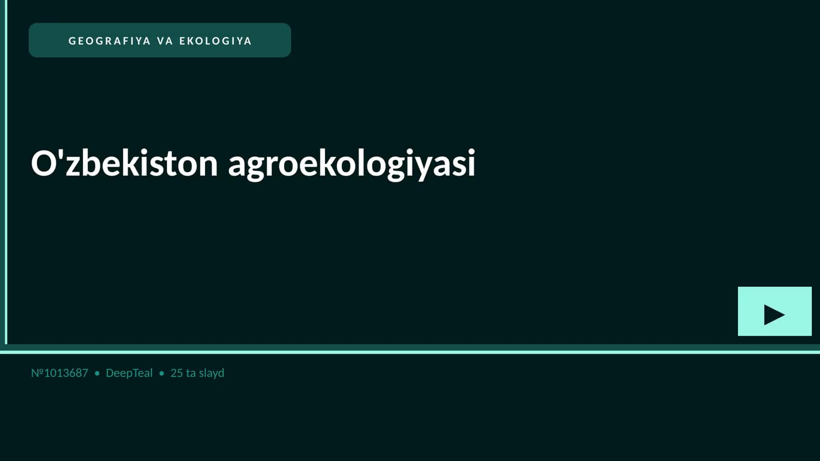 O'zbekiston agroekologiyasi 1