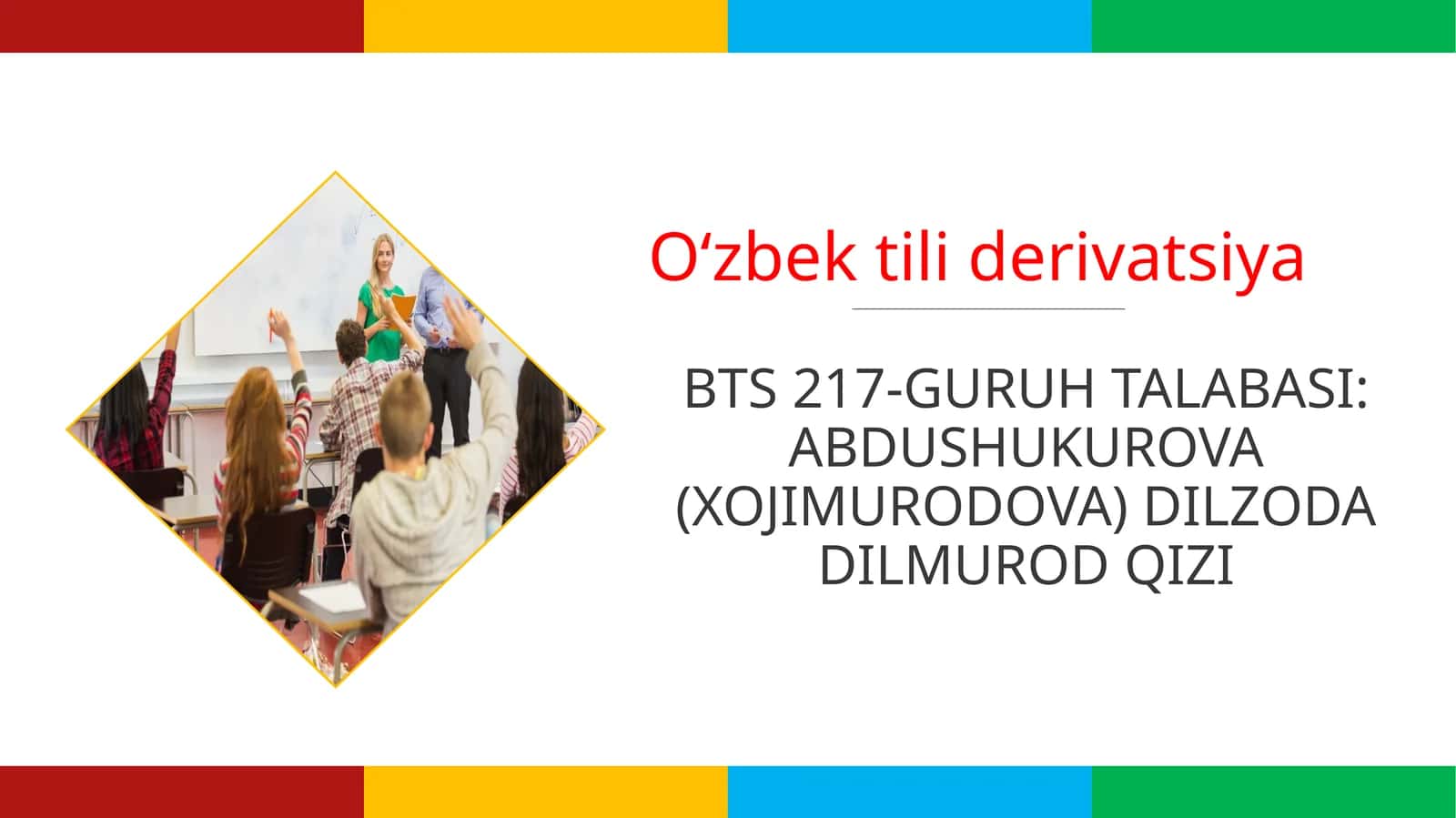 Oʻzbek tili derivatsiyasi 1
