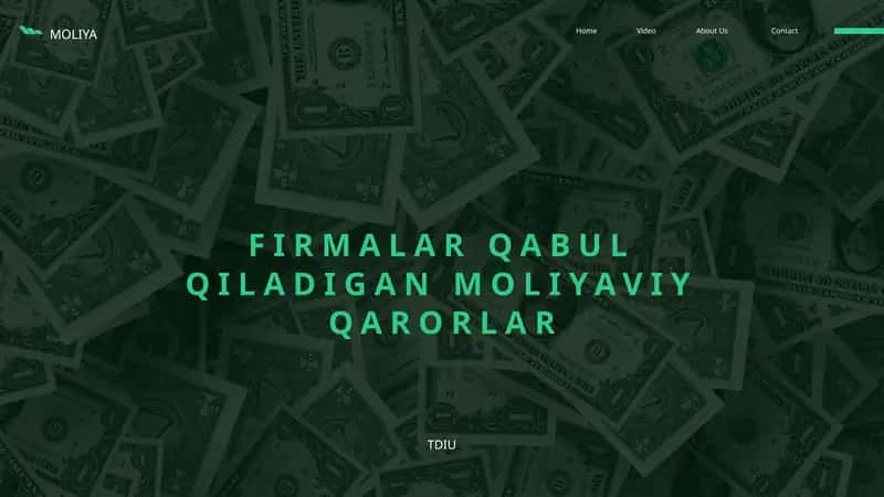 firmalar qabul qiladigan moliyaviy qarorlar 1