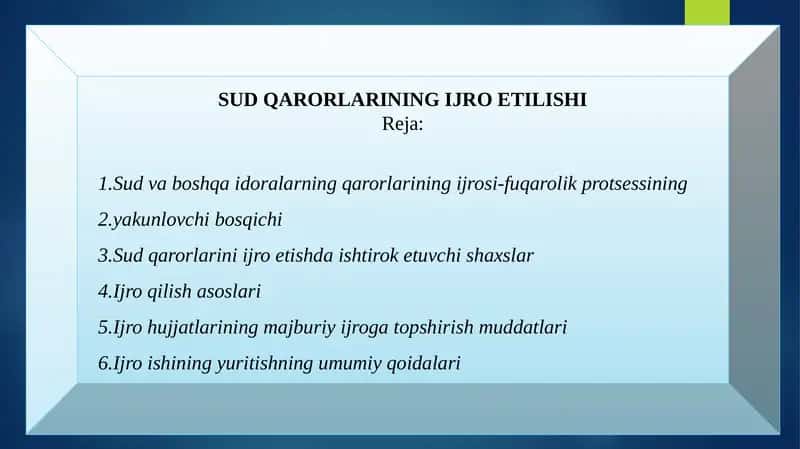 Sud Qarorlarining Ijro Etish 1