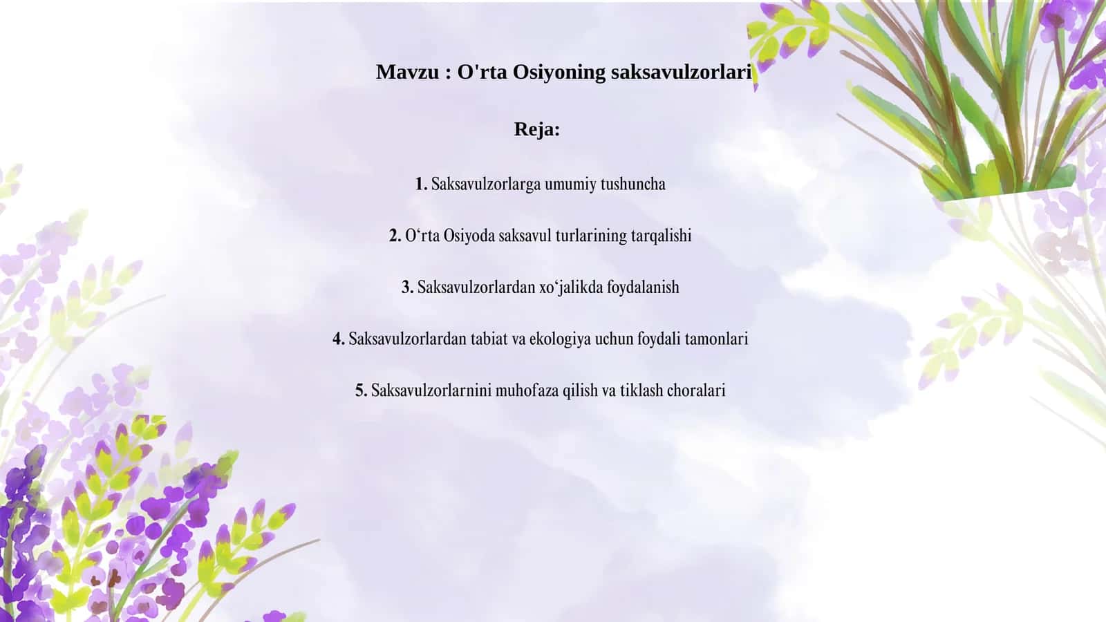 O'rta Osiyoning saksavulzorlari 1