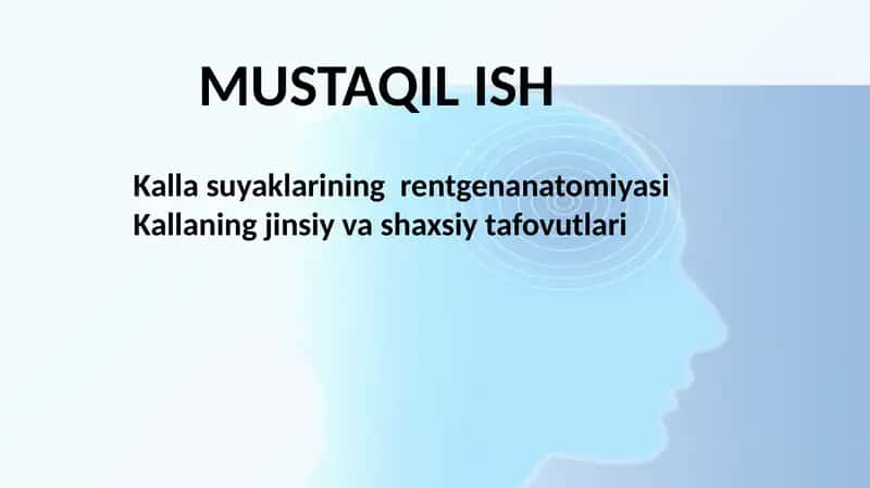 Kalla suyaklarining  rentgenanatomiyasi Kallaning jinsiy va shaxsiy tafovutlari 1