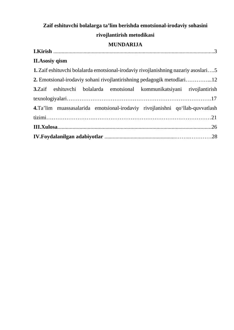 Zaif eshituvchi bolalarga ta’lim berishda emotsional-irodaviy sohasini rivojlantirish metodikasi 1