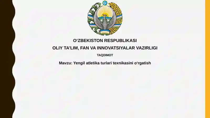 Yengilatletika turlari texnikasini o'rgatish