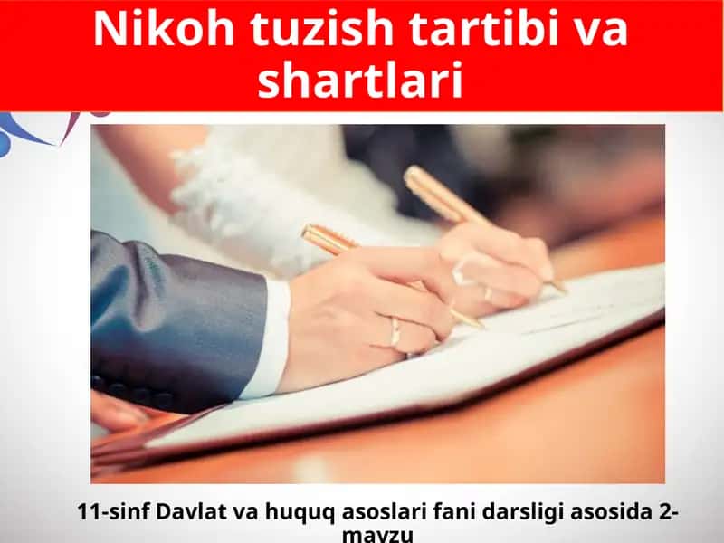 Nikoh tuzish tartibi va shartlari 1
