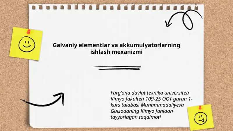 Galvaniy elementlar va akkumulyatorlarning ishlash mexanizmi 1