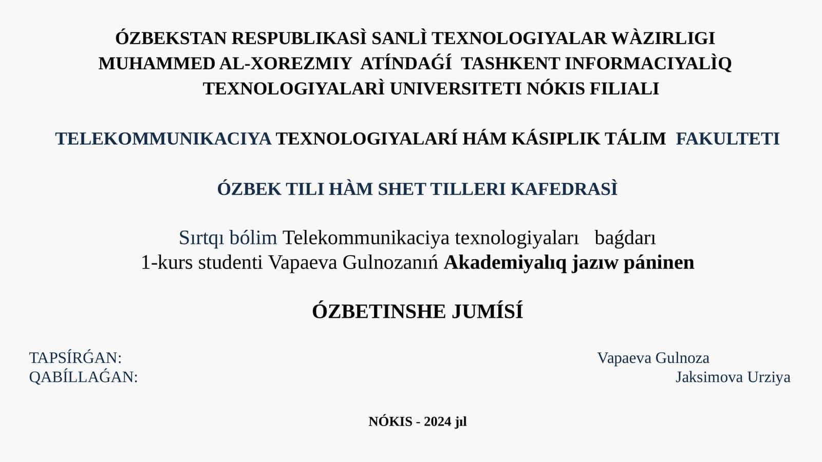 Arnawlı atamalar hám ilimiy informaciya alıwdı úyreniw 1
