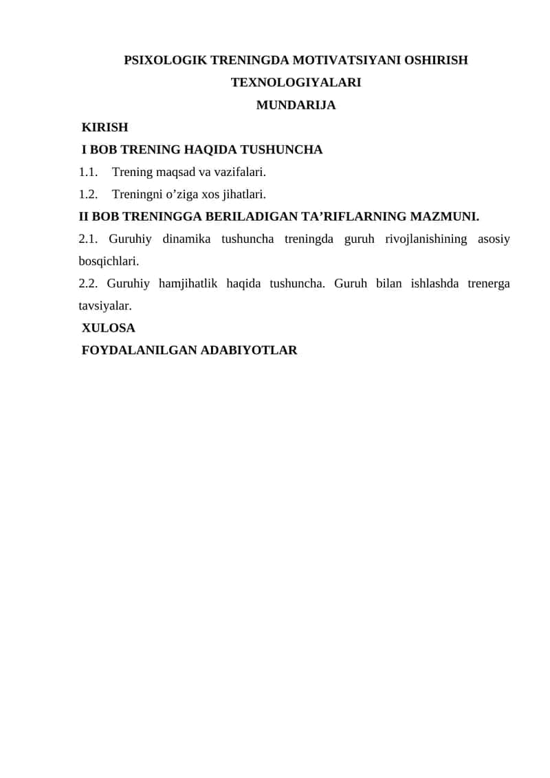 PSIXOLOGIK TRENINGDA MOTIVATSIYANI OSHIRISH TEXNOLOGIYALARI 1