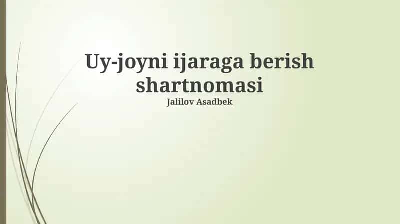 Uy-joyni ijaraga berish shartnomasi 1