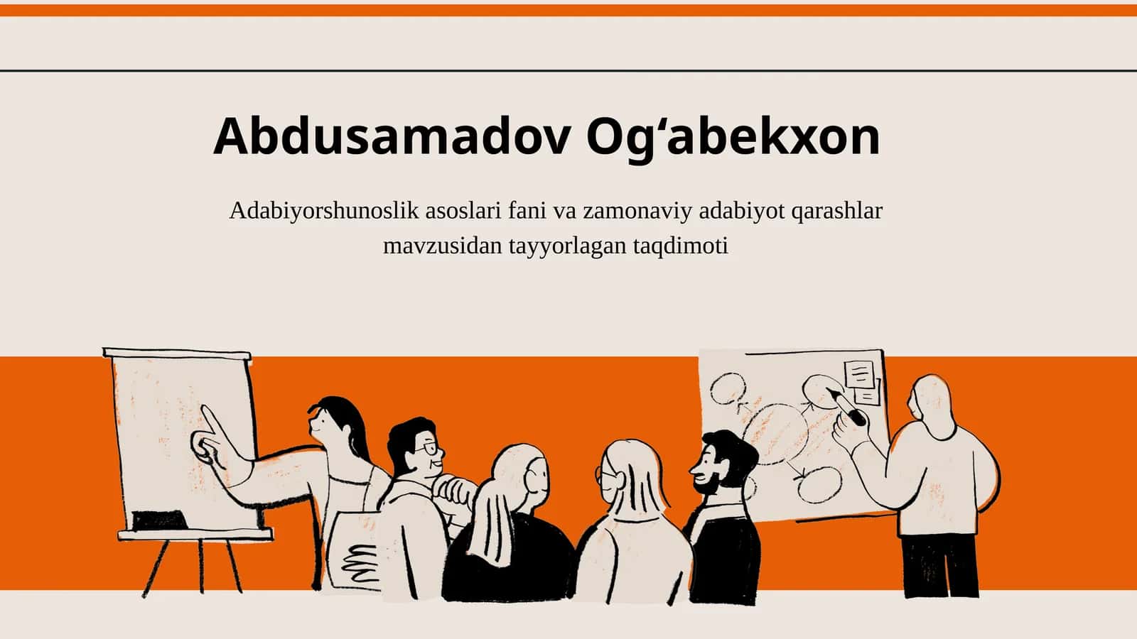 Adabiyorshunoslik asoslari fani va zamonaviy adabiyot qarashlar mavzusidan tayyorlagan taqdimoti 1