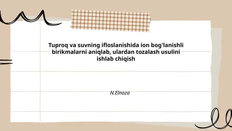 Ion-Bog'li Birikmalar Va Ulardan Tozalash Usullari 1