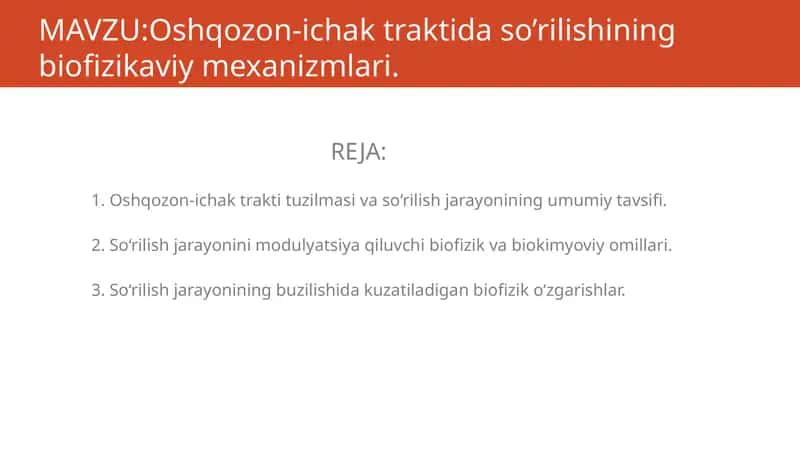 Oshqozon-ichak traktida so’rilishining biofizikaviy mexanizmlari 1