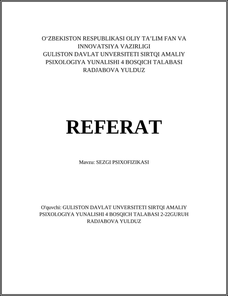 SEZGI PSIXOFIZIKASI 1