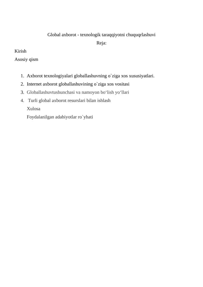 Global axborot - texnologik taraqqiyotni chuquqlashuvi 1
