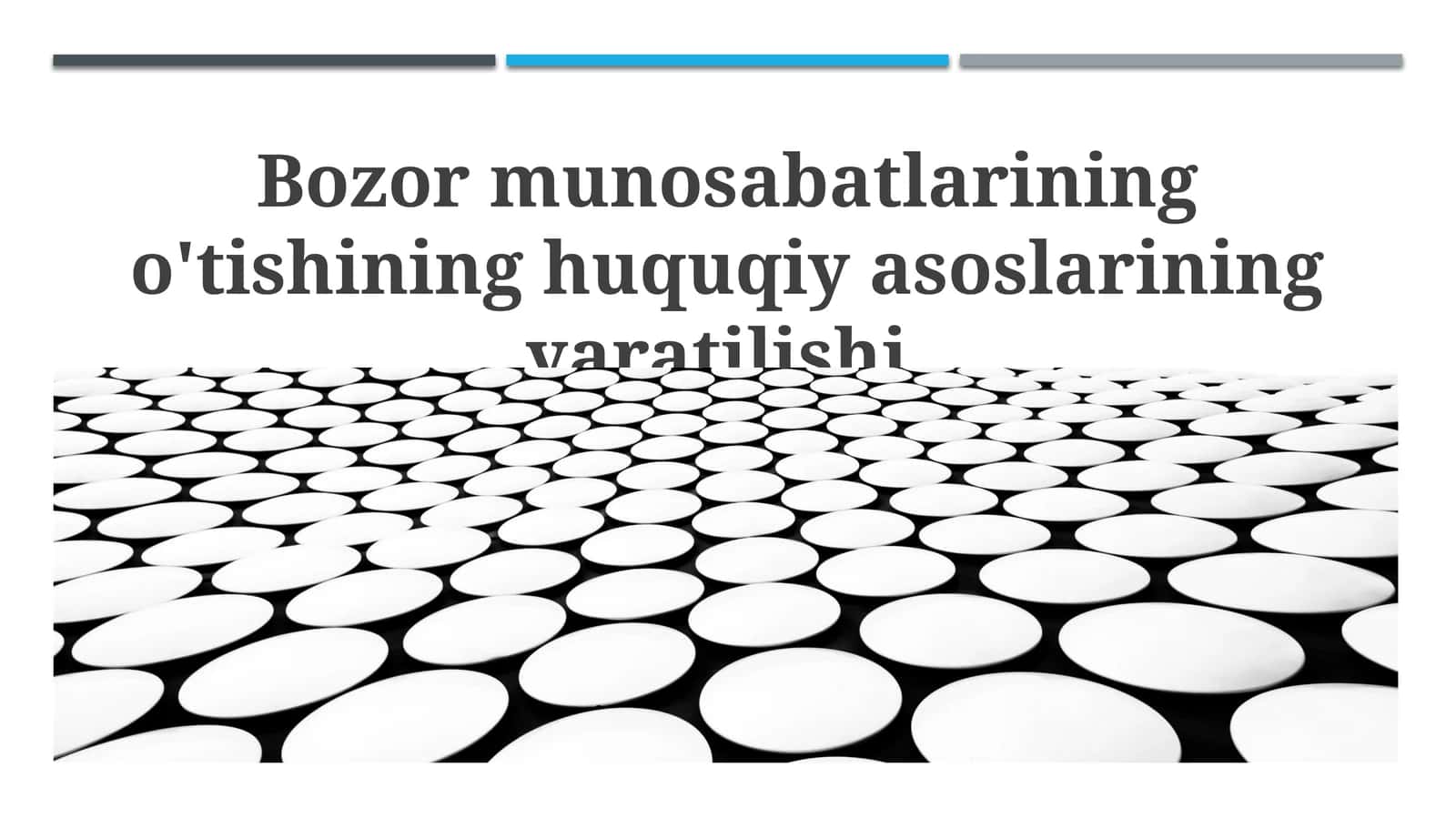 Bozor munosabatlarining o'tishining huquqiy asoslarining yaratilishi 1