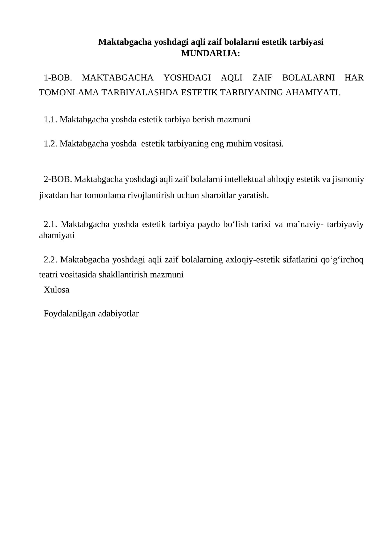 Maktabgacha yoshdagi aqli zaif bolalarni estetik tarbiyasi 1