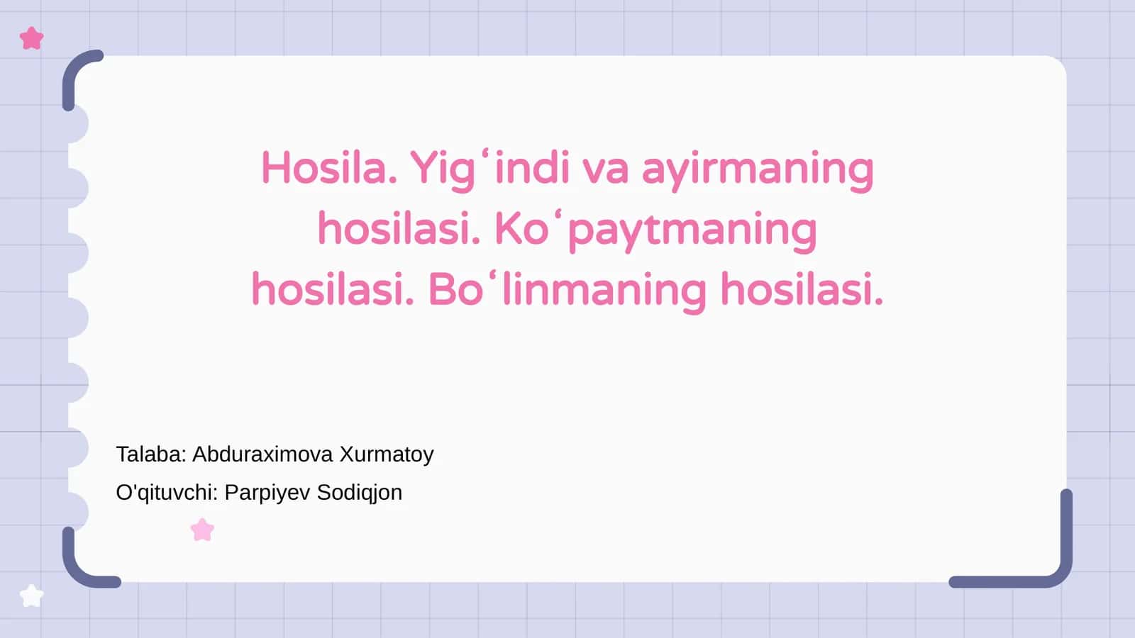 Hosila va uning turlari 1