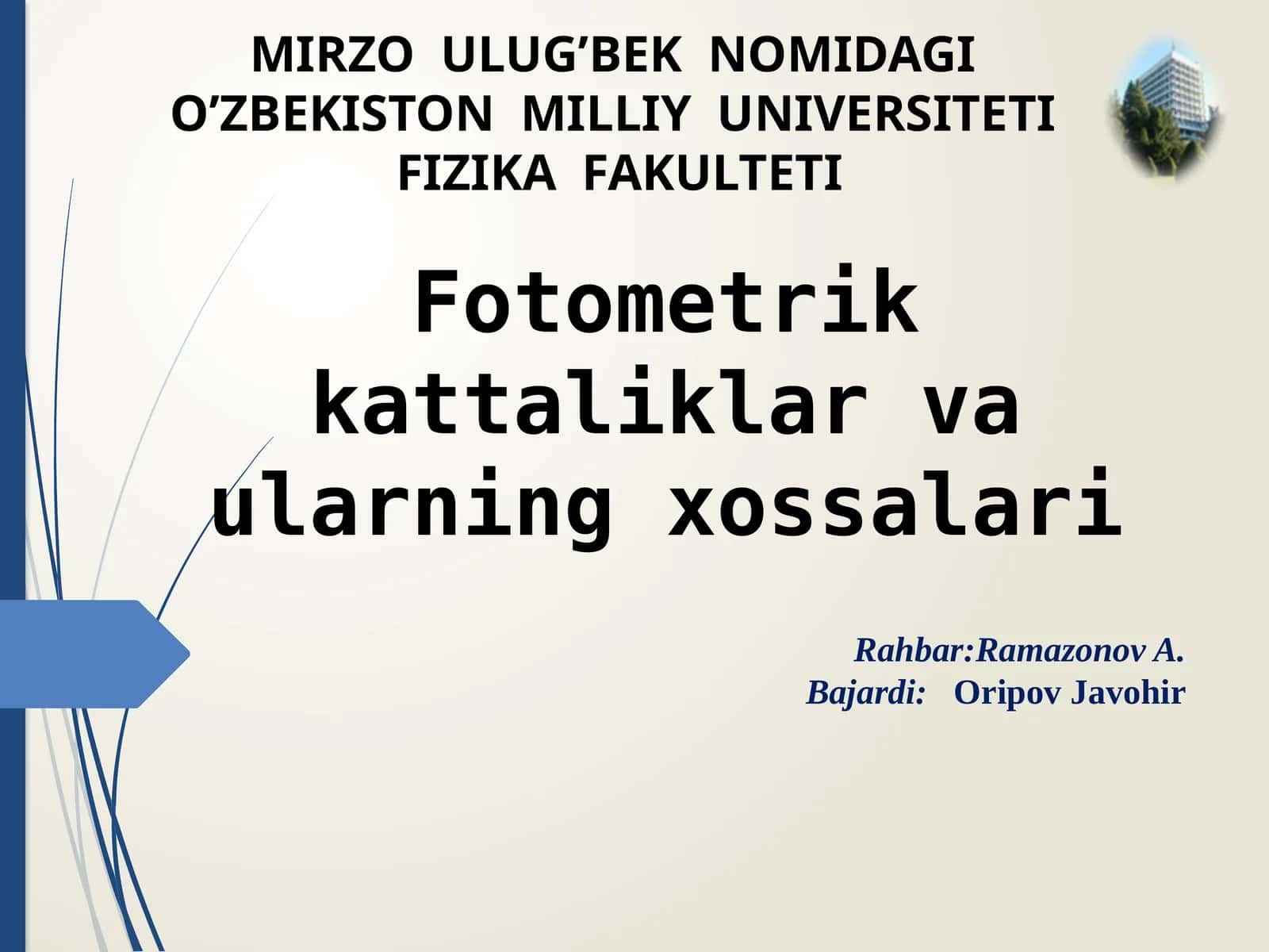 Fotometrik kattaliklar va ularning xossalari 1