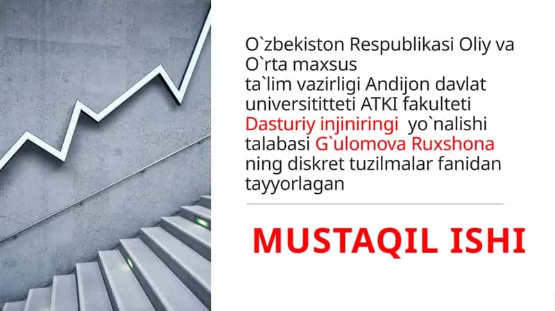 Dasturiy injiniringi yo`nalishi talabasi G`ulomova Ruxshona 1